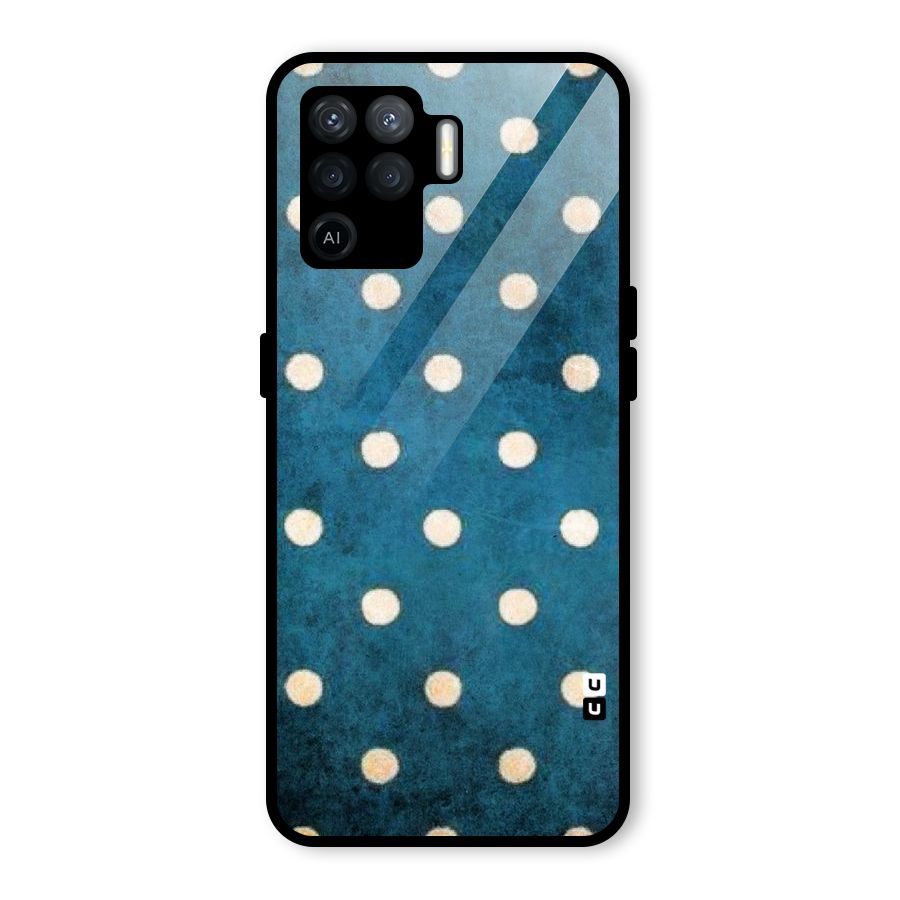 Classic Blue Polka Glass Back Case for Oppo F19 Pro