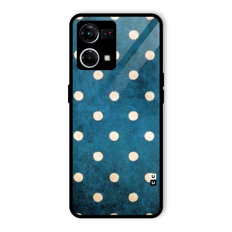 Classic Blue Polka Glass Back Case for Oppo F21s Pro 4G
