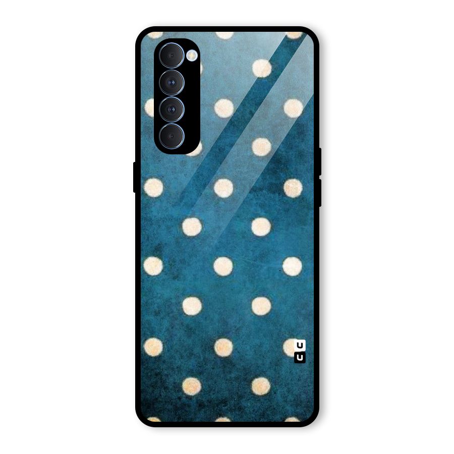 Classic Blue Polka Glass Back Case for Oppo Reno4 Pro