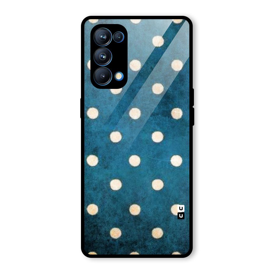 Classic Blue Polka Glass Back Case for Oppo Reno5 Pro 5G