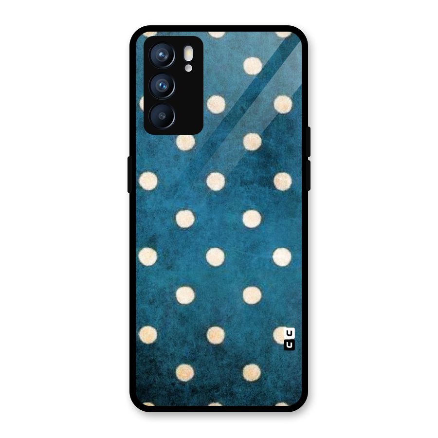 Classic Blue Polka Glass Back Case for Oppo Reno6 5G