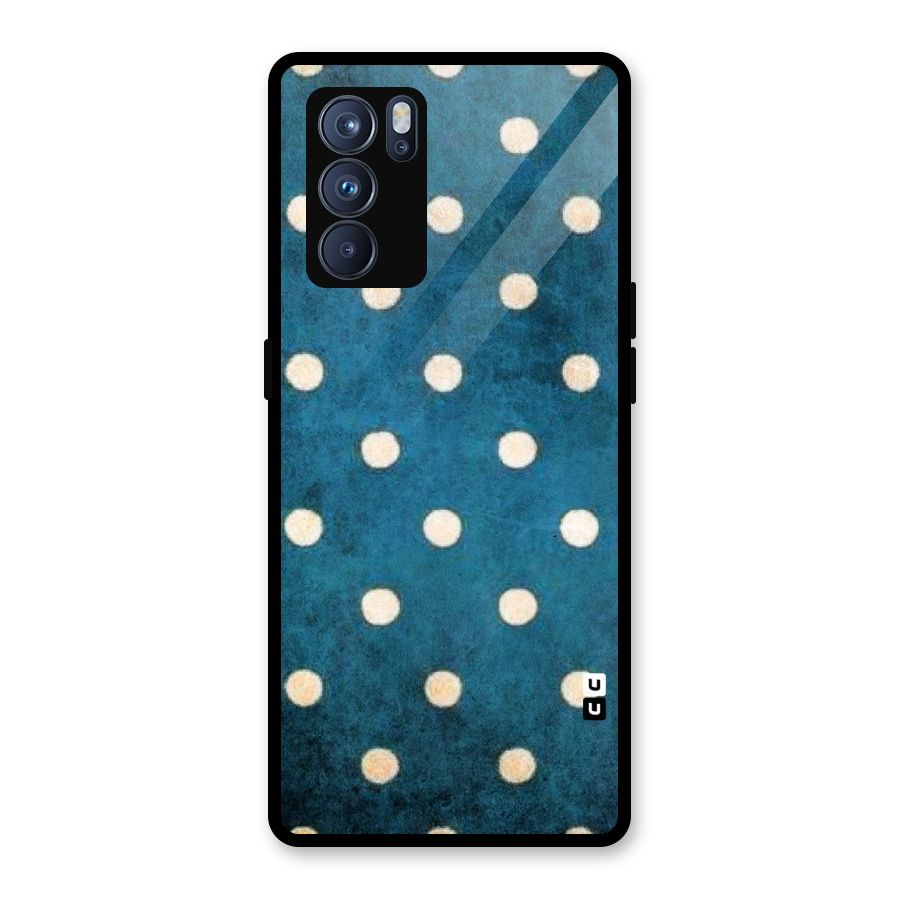 Classic Blue Polka Glass Back Case for Oppo Reno6 Pro 5G