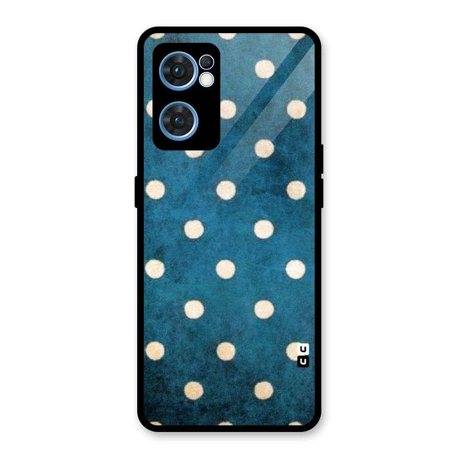 Classic Blue Polka Glass Back Case for Oppo Reno7 5G