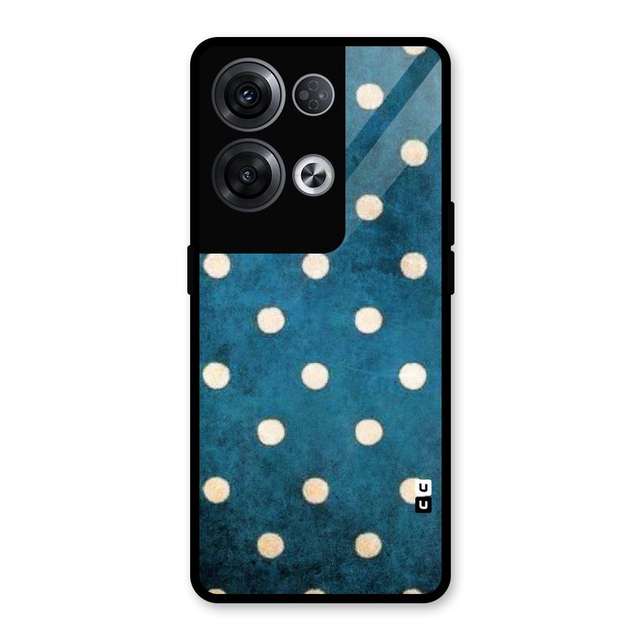 Classic Blue Polka Glass Back Case for Oppo Reno8 Pro 5G