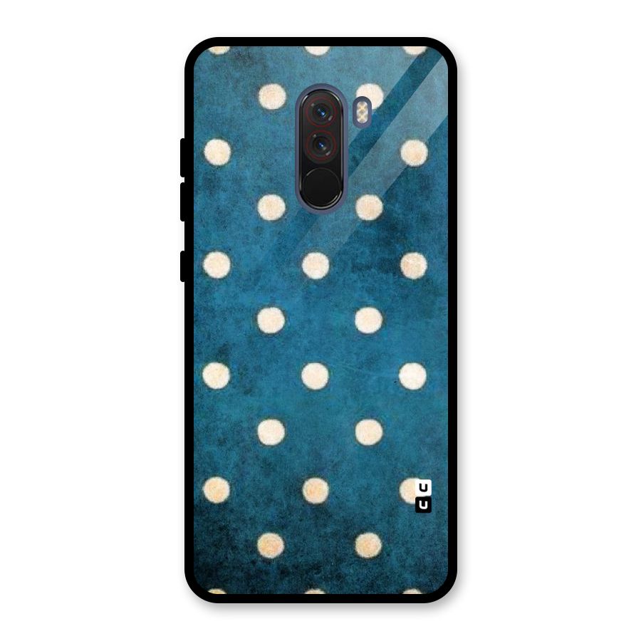 Classic Blue Polka Glass Back Case for Poco F1