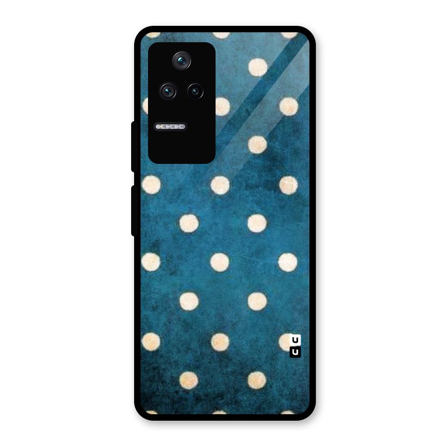 Classic Blue Polka Glass Back Case for Poco F4 5G