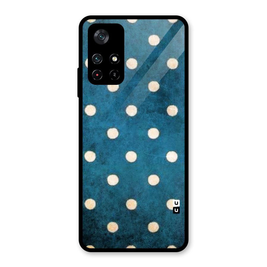 Classic Blue Polka Glass Back Case for Poco M4 Pro 5G