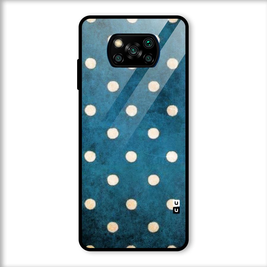 Classic Blue Polka Glass Back Case for Poco X3