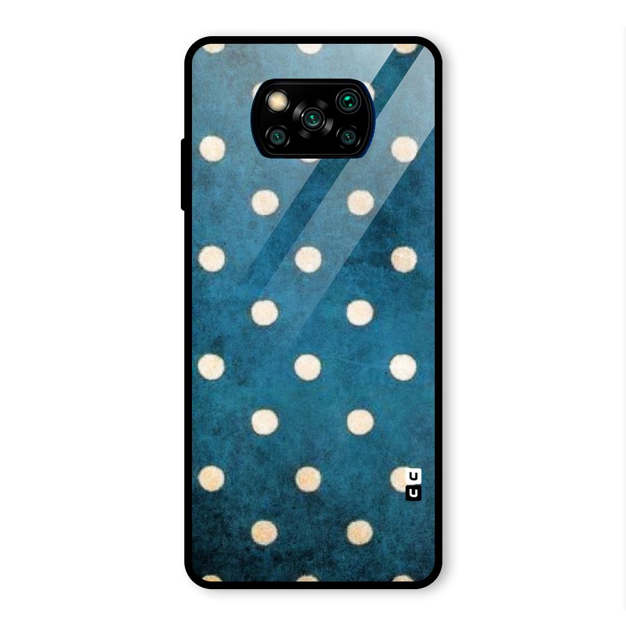 Classic Blue Polka Glass Back Case for Poco X3 Pro