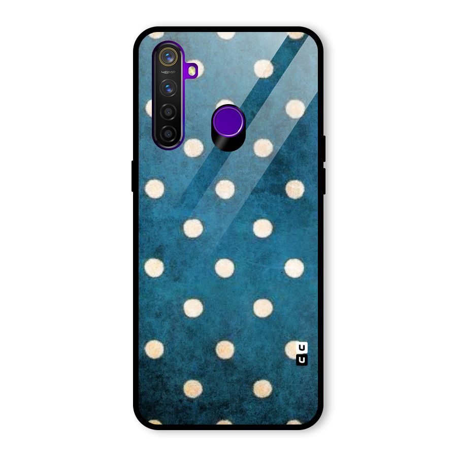 Classic Blue Polka Glass Back Case for Realme 5 Pro