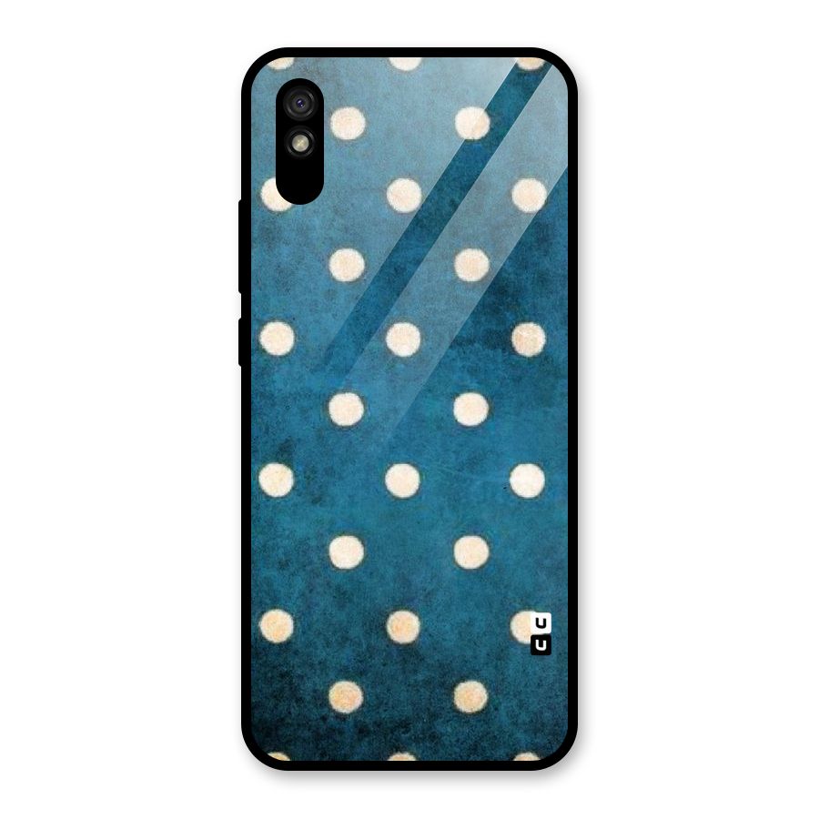 Classic Blue Polka Glass Back Case for Redmi 9A