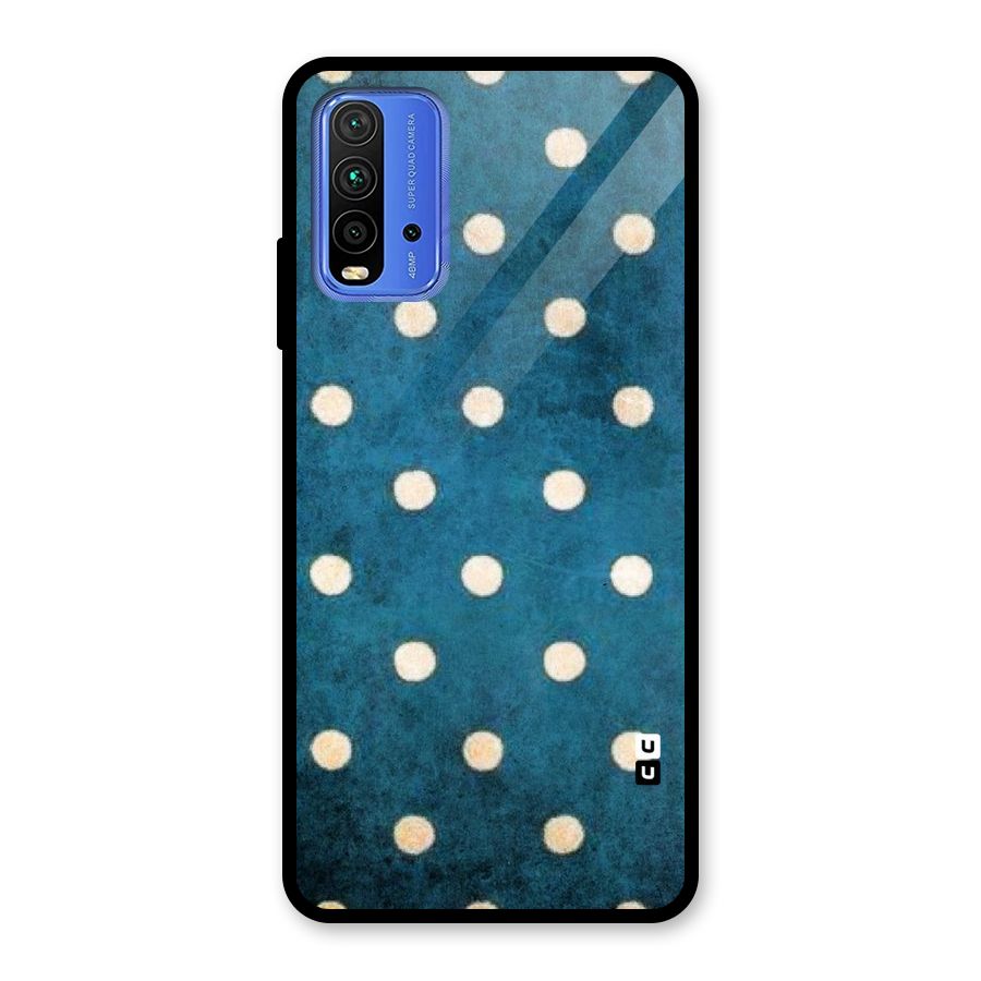 Classic Blue Polka Glass Back Case for Redmi 9 Power