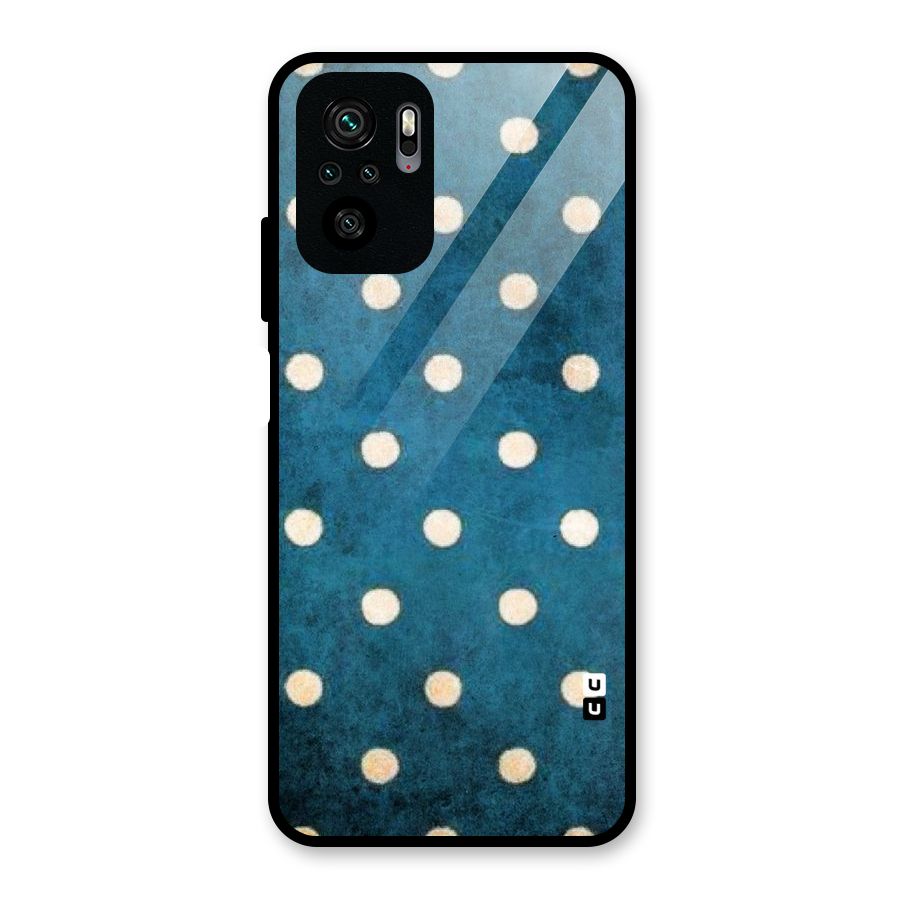Classic Blue Polka Glass Back Case for Redmi Note 10S