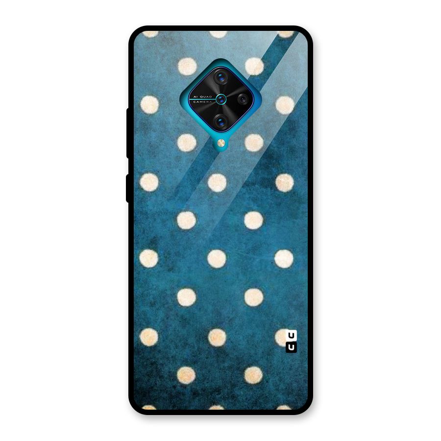 Classic Blue Polka Glass Back Case for Vivo S1 Pro