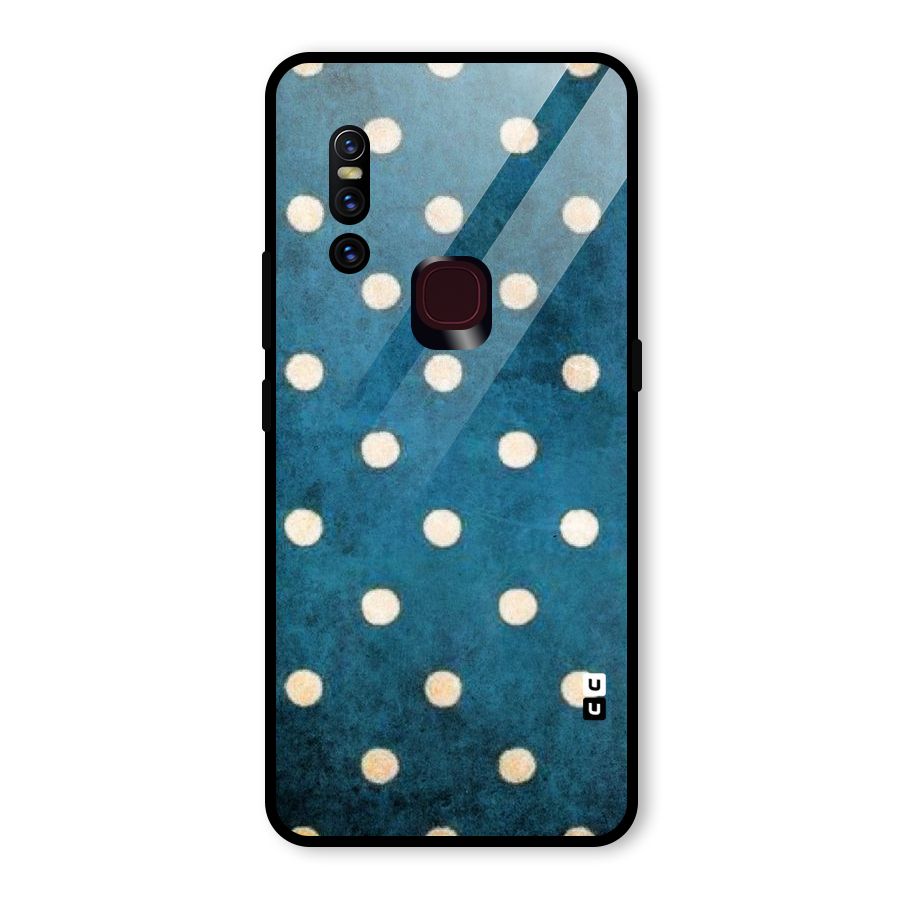 Classic Blue Polka Glass Back Case for Vivo V15