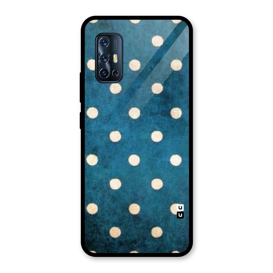 Classic Blue Polka Glass Back Case for Vivo V17