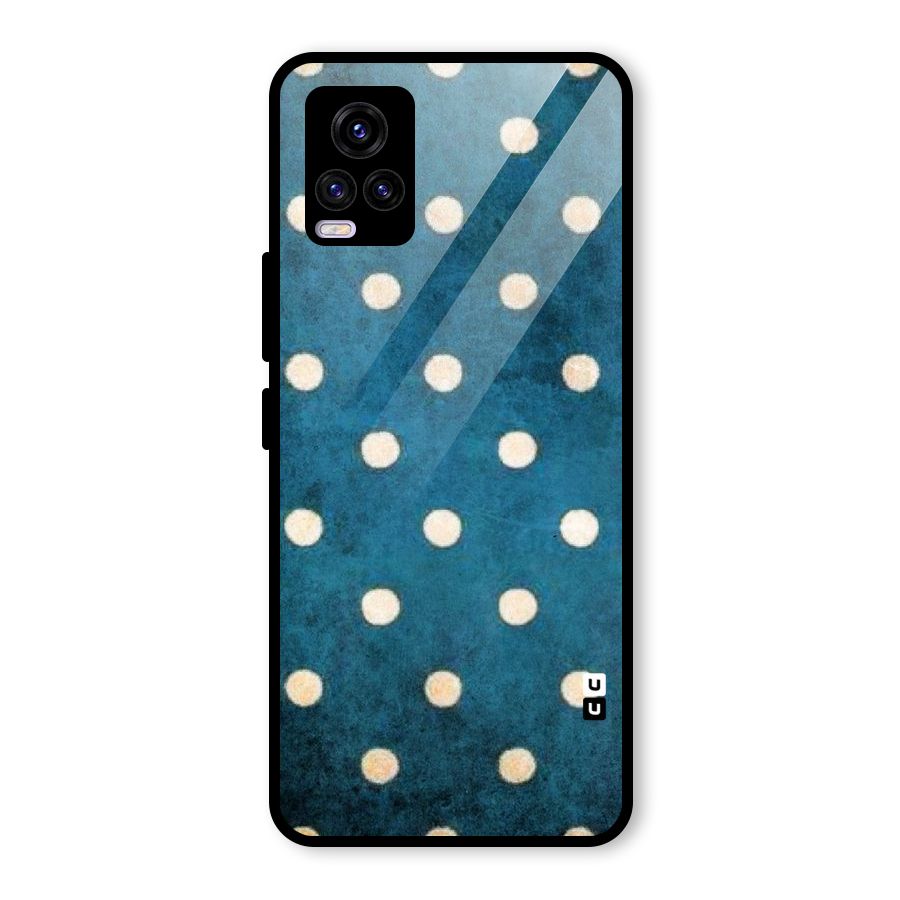 Classic Blue Polka Glass Back Case for Vivo V20