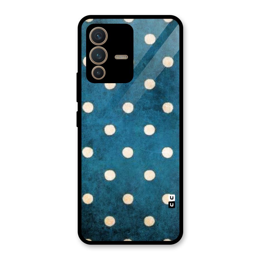 Classic Blue Polka Glass Back Case for Vivo V23 5G