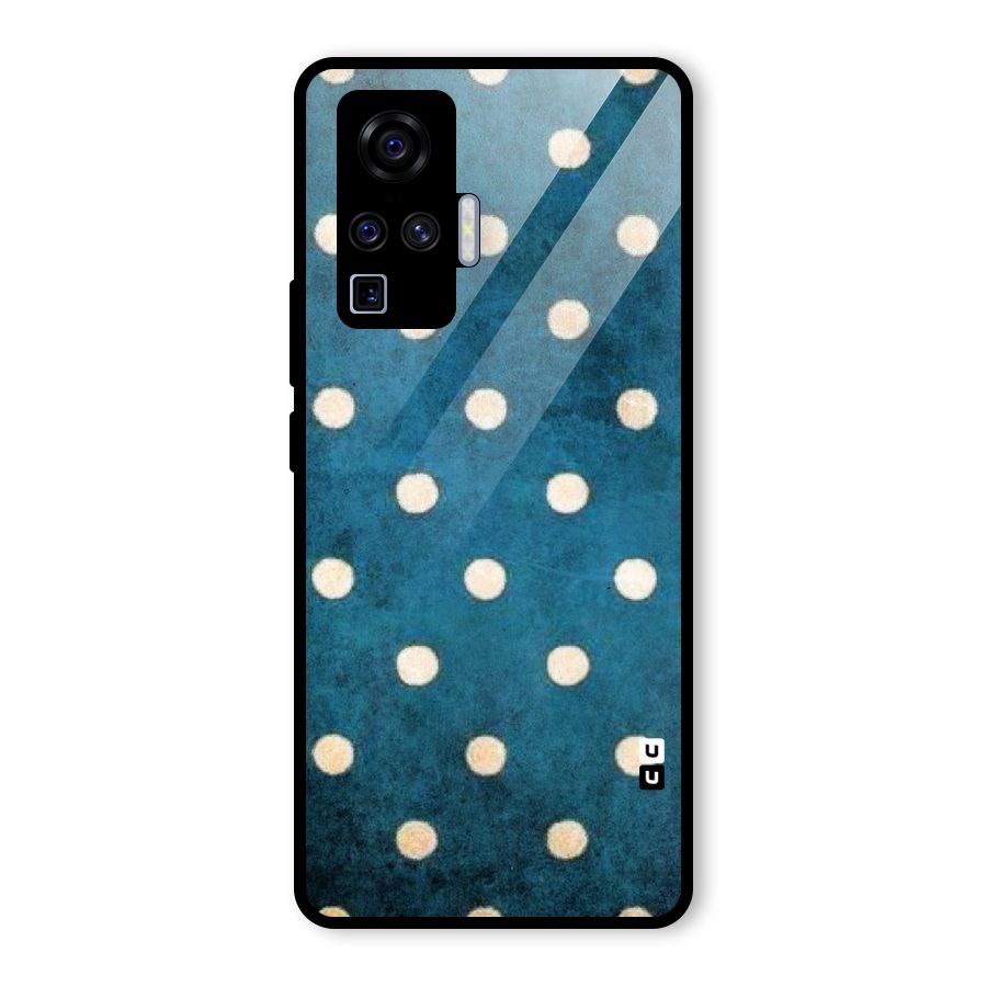Classic Blue Polka Glass Back Case for Vivo X50 Pro