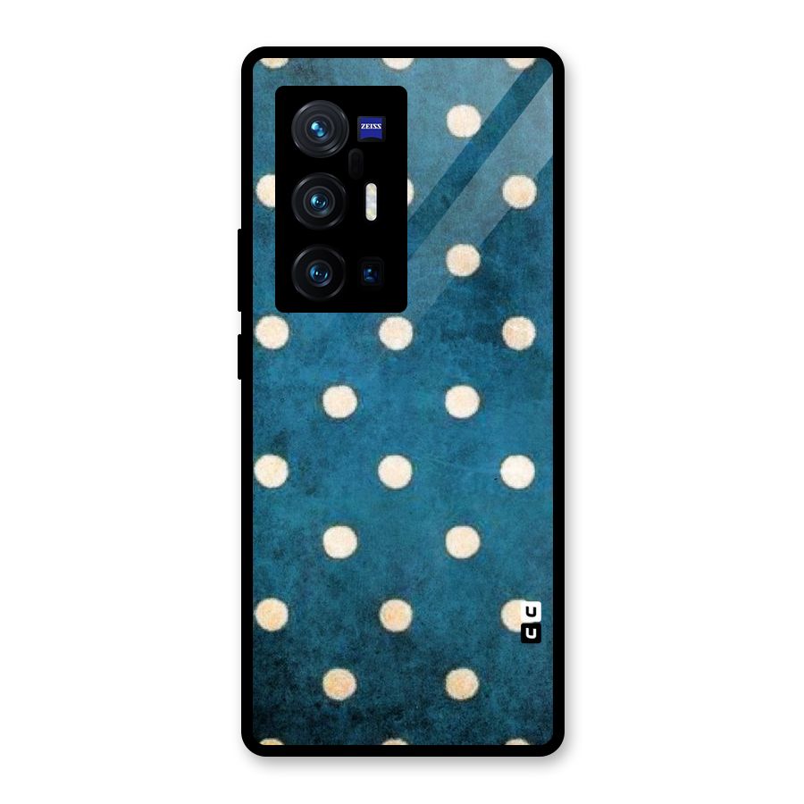Classic Blue Polka Glass Back Case for Vivo X70 Pro Plus