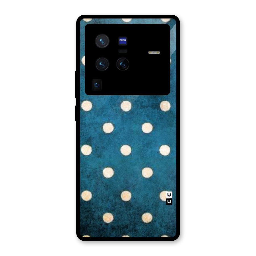 Classic Blue Polka Glass Back Case for Vivo X80 Pro