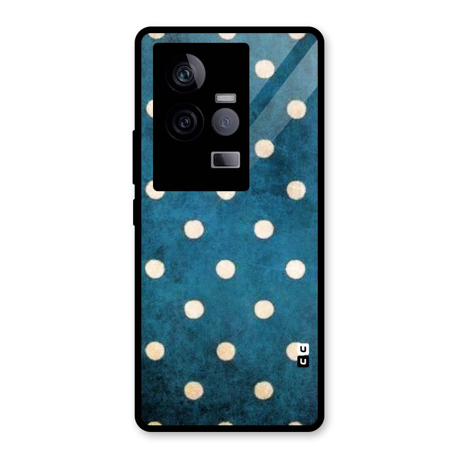 Classic Blue Polka Glass Back Case for Vivo iQOO 11 5G
