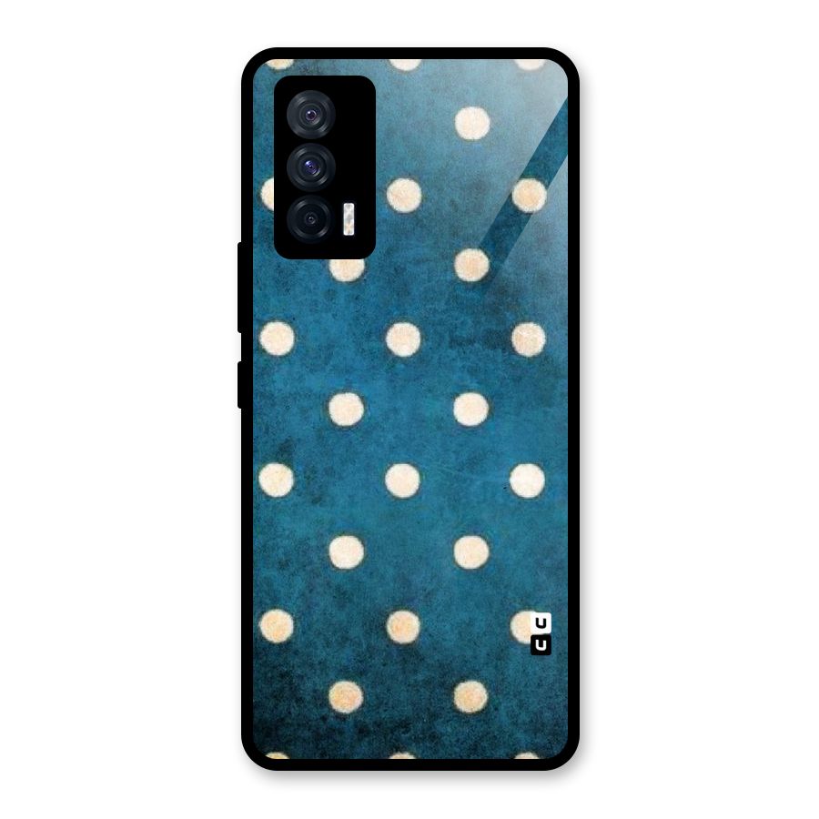 Classic Blue Polka Glass Back Case for Vivo iQOO 7 5G