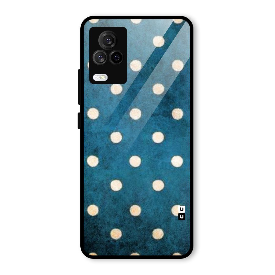 Classic Blue Polka Glass Back Case for Vivo iQOO 7 Legend 5G