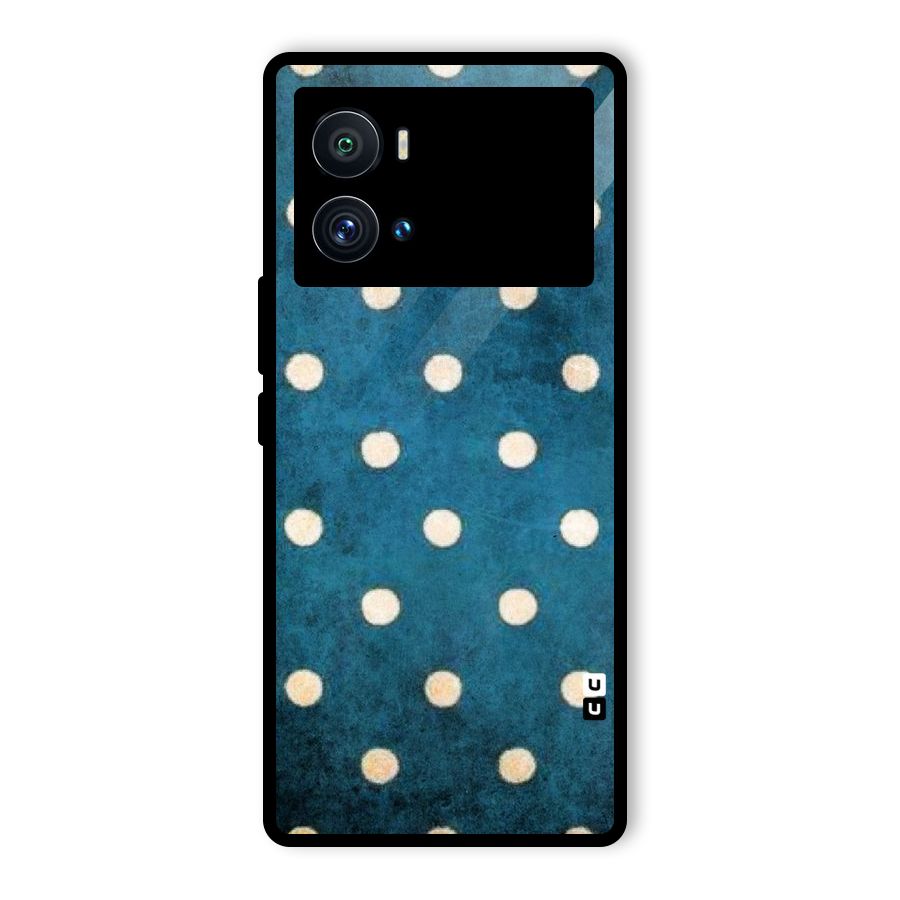 Classic Blue Polka Glass Back Case for Vivo iQOO 9 Pro