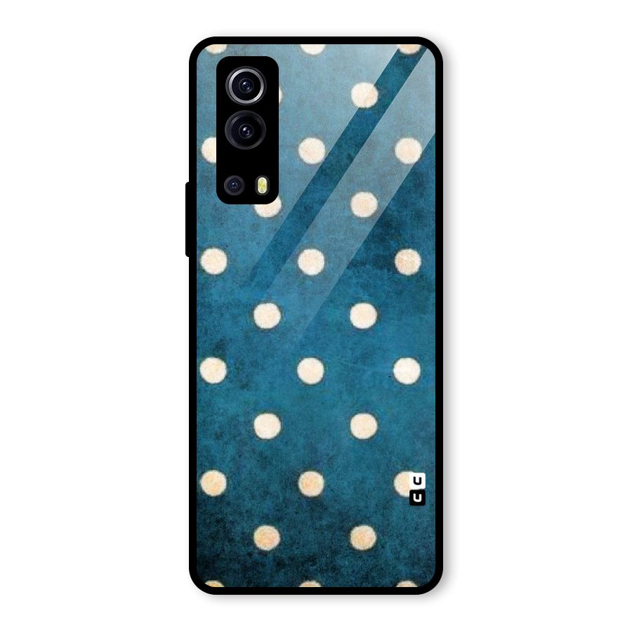 Classic Blue Polka Glass Back Case for Vivo iQOO Z3