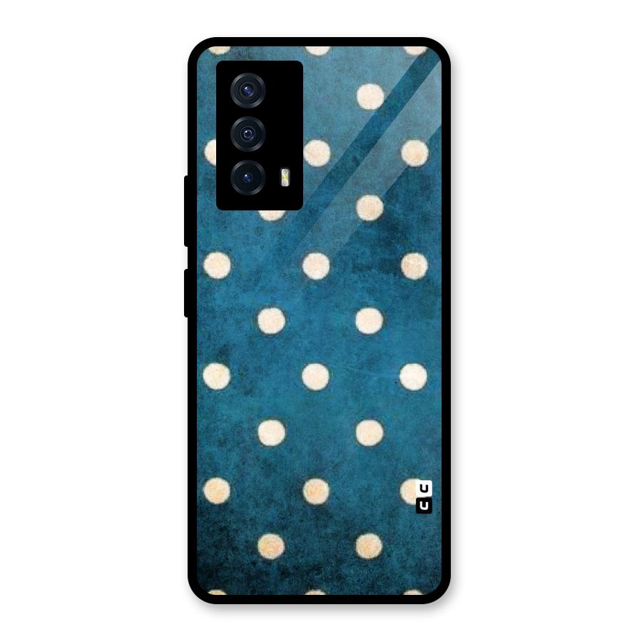 Classic Blue Polka Glass Back Case for Vivo iQOO Z5