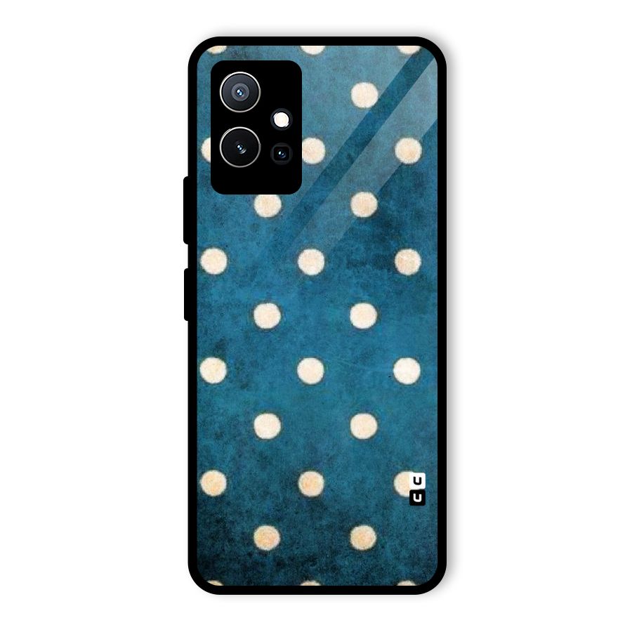Classic Blue Polka Glass Back Case for Vivo iQOO Z6