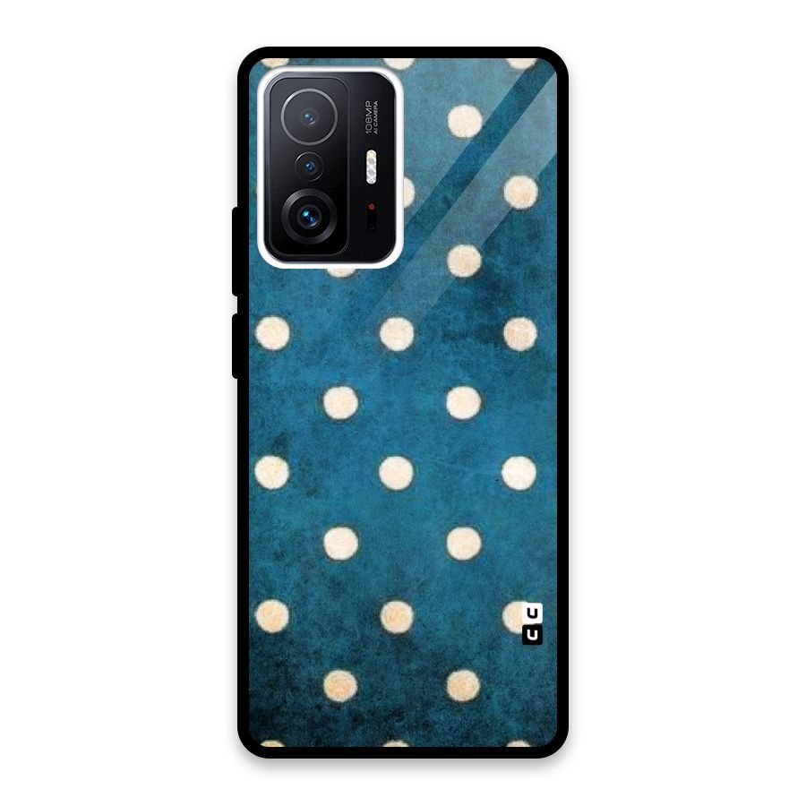 Classic Blue Polka Glass Back Case for Xiaomi 11T Pro