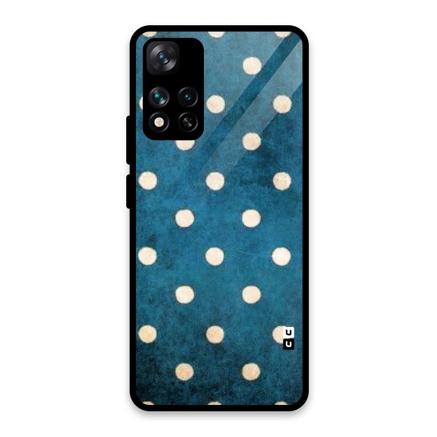 Classic Blue Polka Glass Back Case for Xiaomi 11i HyperCharge 5G