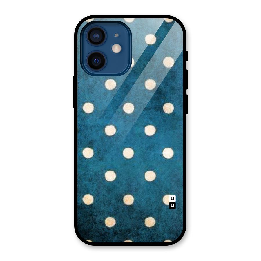 Classic Blue Polka Glass Back Case for iPhone 12 Mini