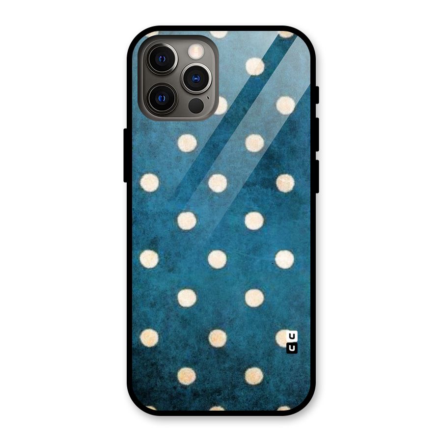 Classic Blue Polka Glass Back Case for iPhone 12 Pro