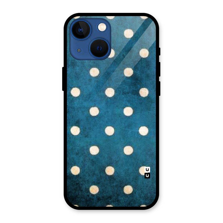 Classic Blue Polka Glass Back Case for iPhone 13 Mini
