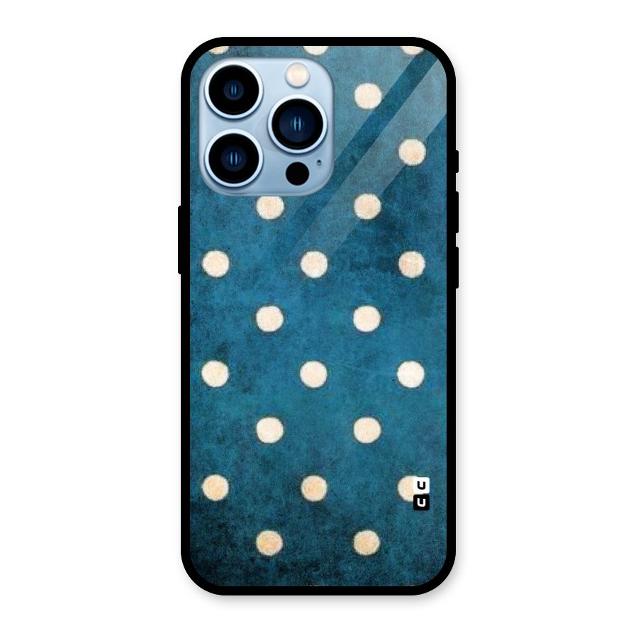 Classic Blue Polka Glass Back Case for iPhone 13 Pro