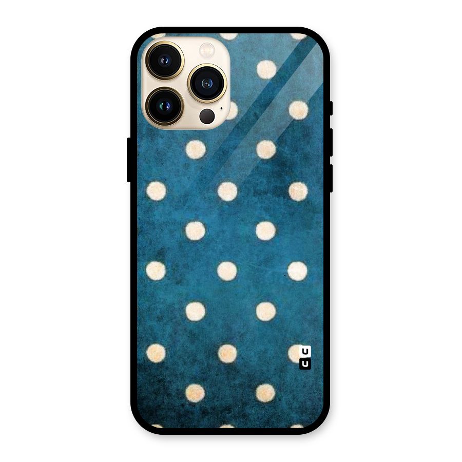 Classic Blue Polka Glass Back Case for iPhone 13 Pro Max