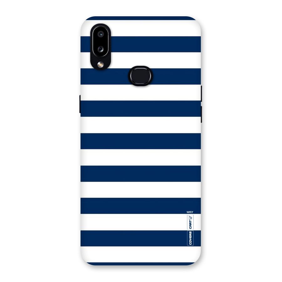Classic Blue White Stripes Back Case for Galaxy A10s