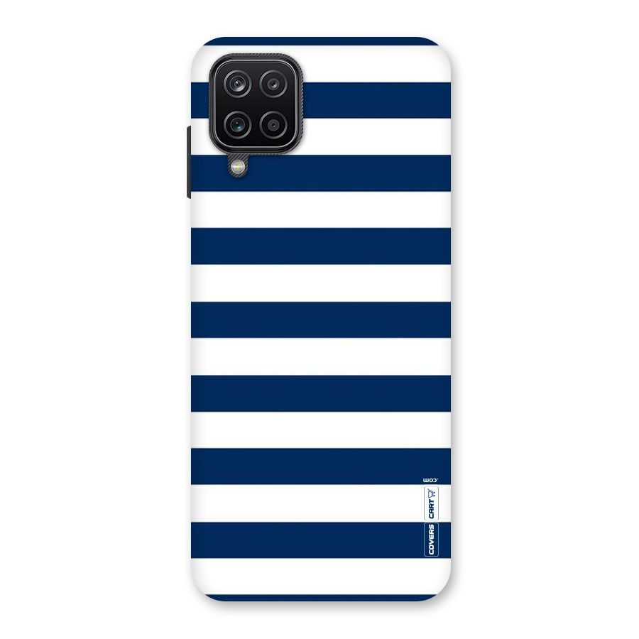 Classic Blue White Stripes Back Case for Galaxy A12