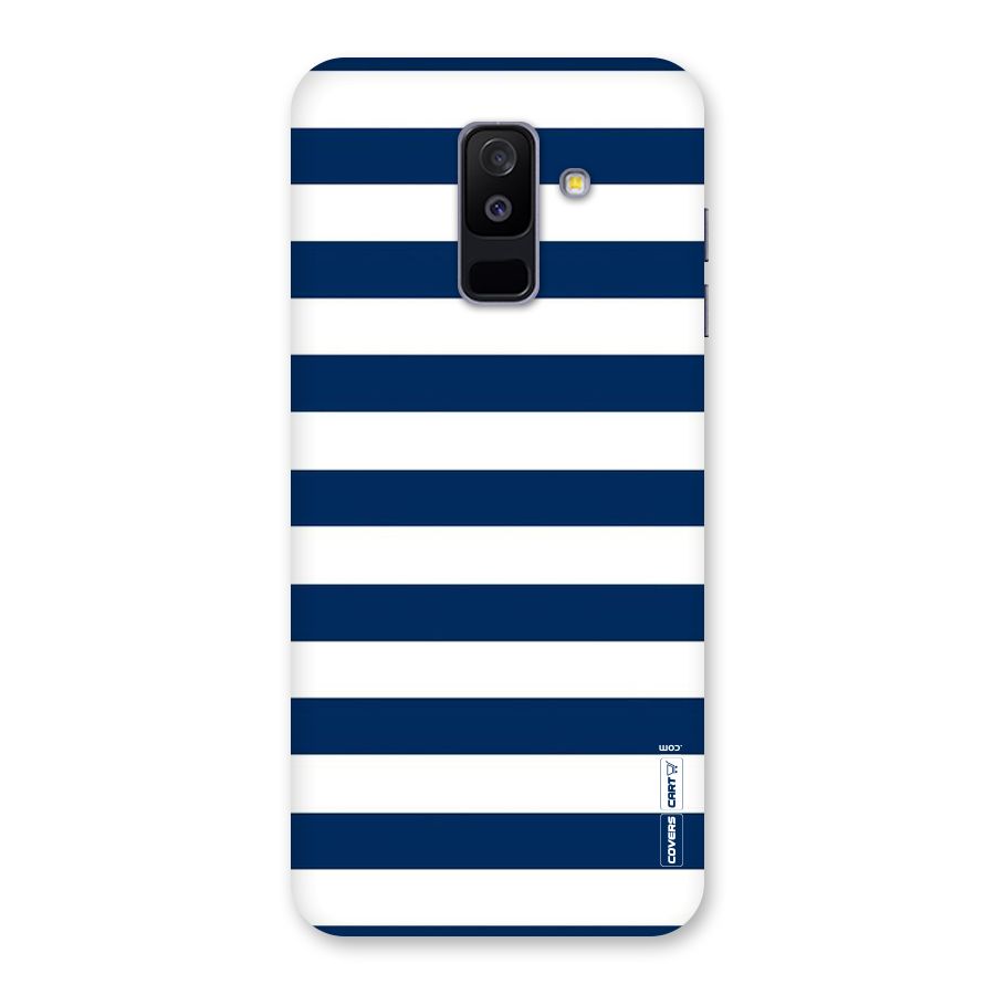 Classic Blue White Stripes Back Case for Galaxy A6 Plus