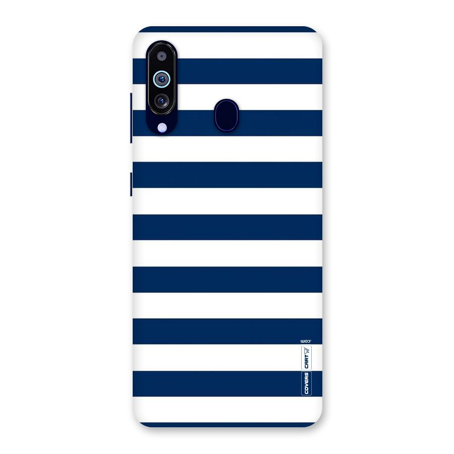Classic Blue White Stripes Back Case for Galaxy A60