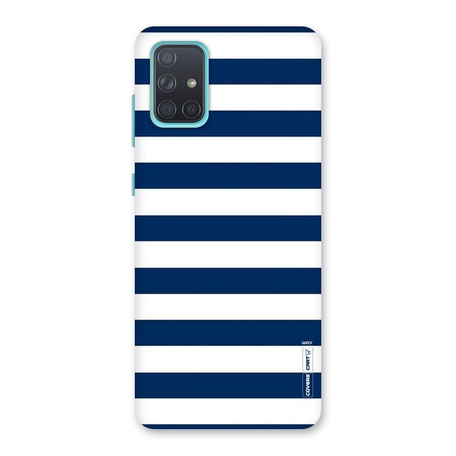 Classic Blue White Stripes Back Case for Galaxy A71