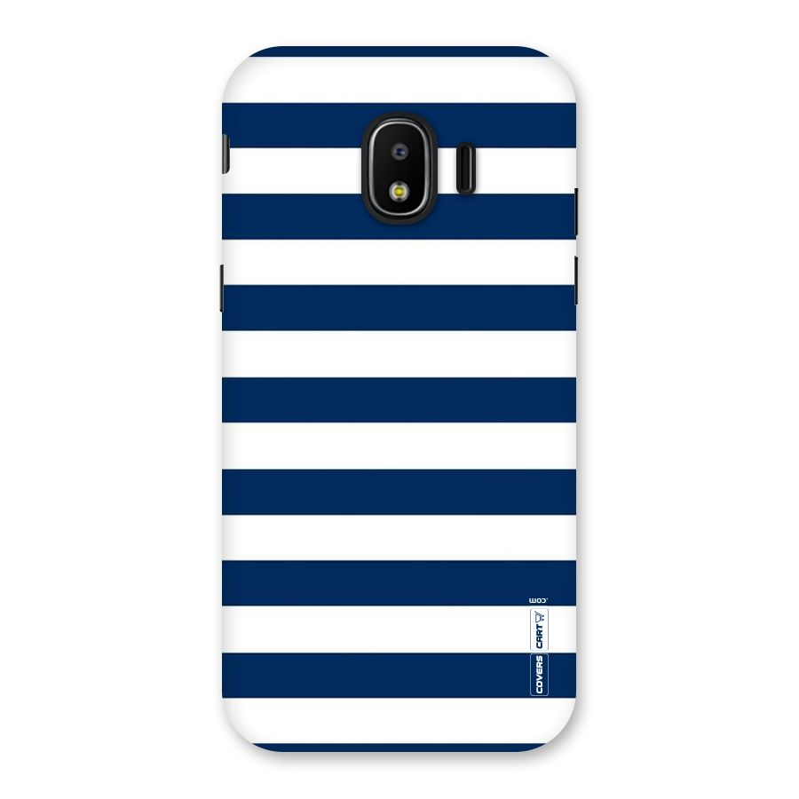 Classic Blue White Stripes Back Case for Galaxy J2 Pro 2018