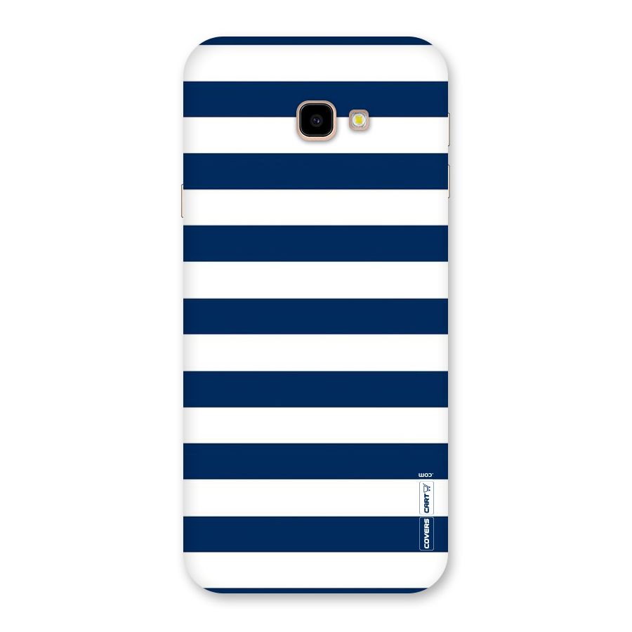 Classic Blue White Stripes Back Case for Galaxy J4 Plus