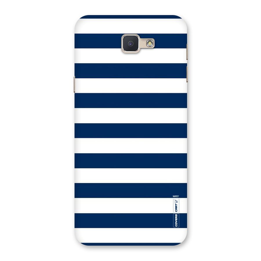 Classic Blue White Stripes Back Case for Galaxy J5 Prime
