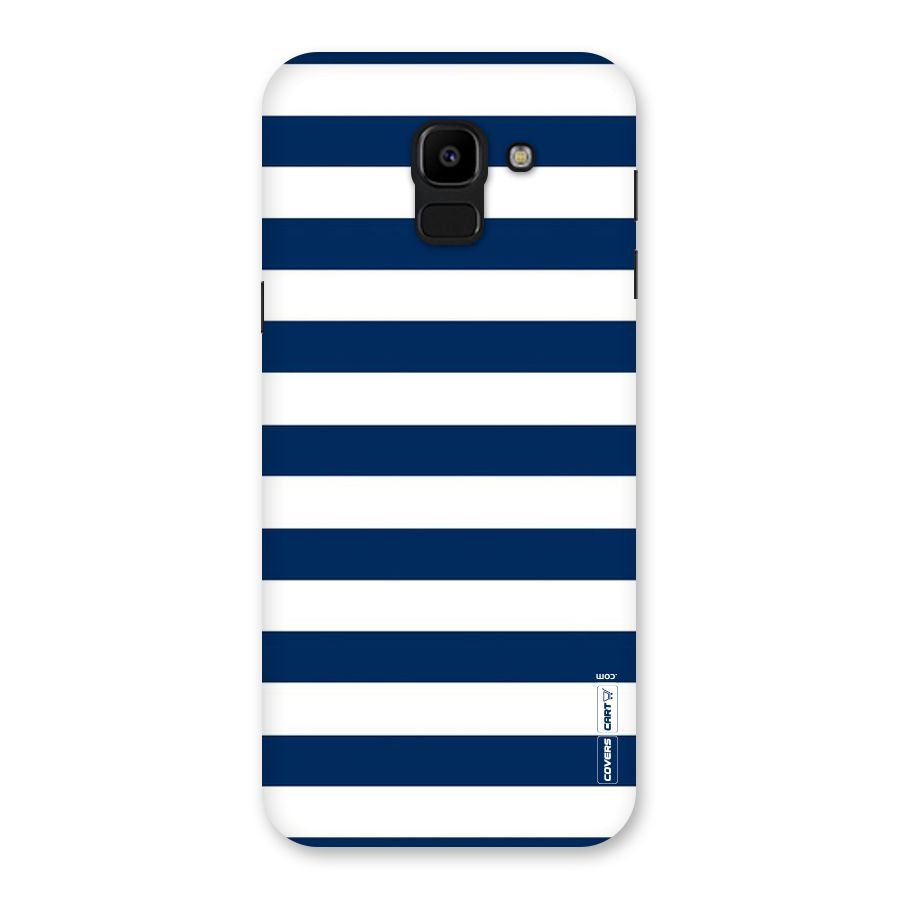 Classic Blue White Stripes Back Case for Galaxy J6