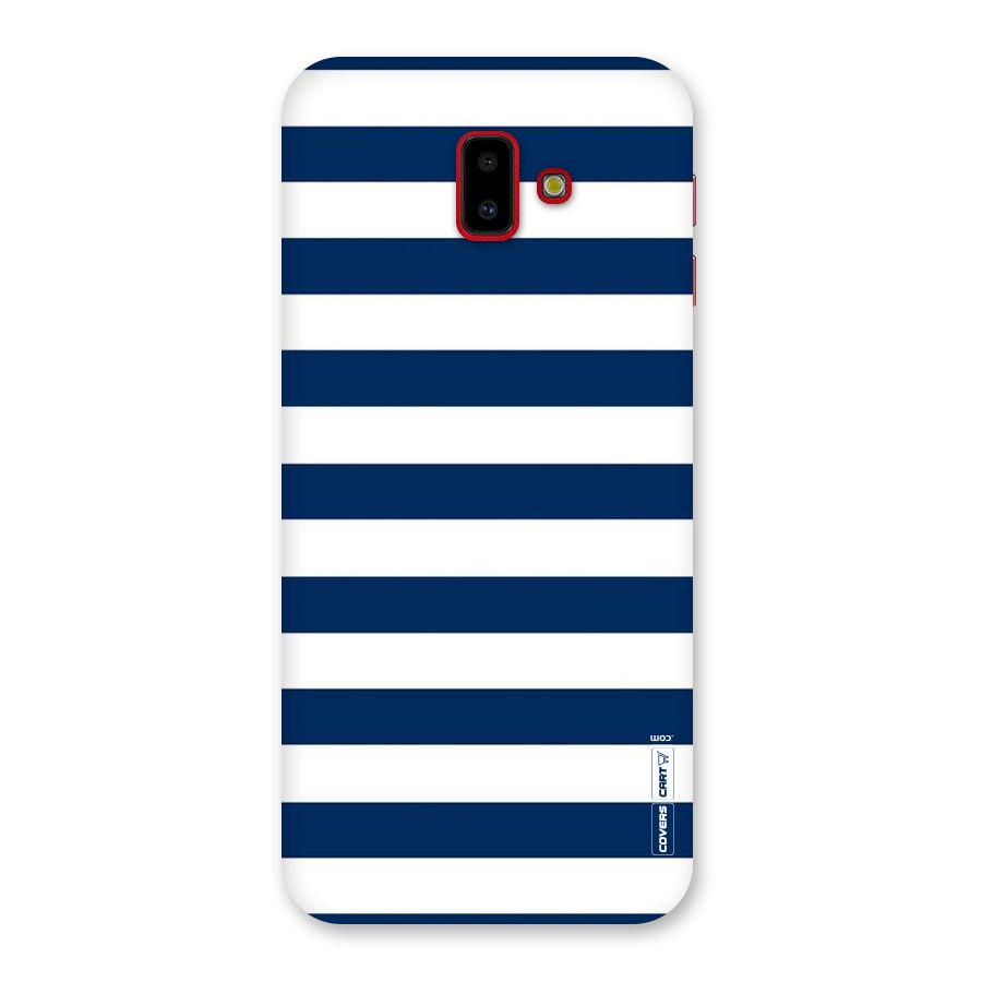 Classic Blue White Stripes Back Case for Galaxy J6 Plus