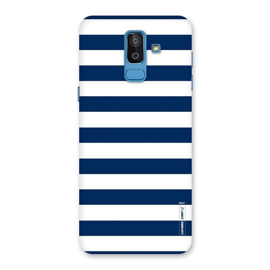 Classic Blue White Stripes Back Case for Galaxy J8